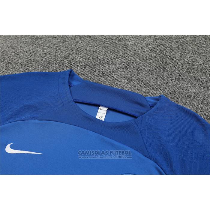 Fato de Treino Paris Saint-Germain Manga Curta 2022-2023 Azul Oscuro - Calcas Curta